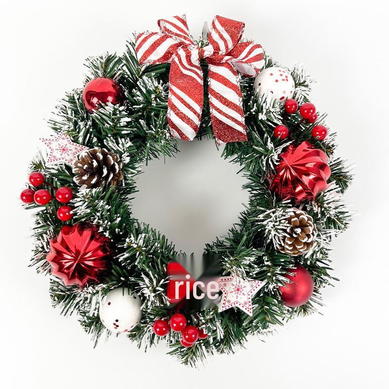 Green PE Creative Christmas Wreath for Door and Window Holiday Decorations