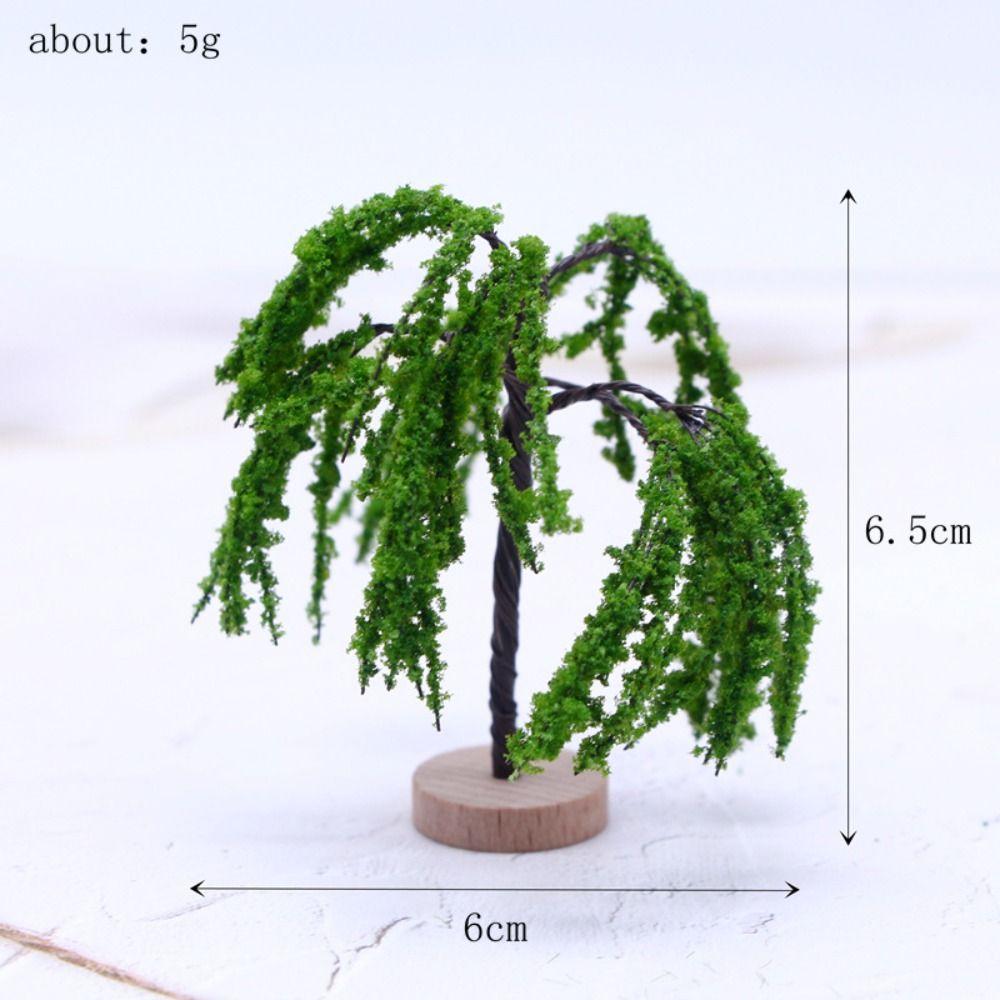 Artificial Moss Rocks/Wooden Base Model Trees Natural Green Dollhouse Mini Tree Building Model