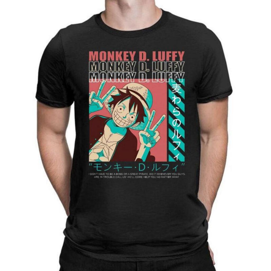 Японское Аниме One Piece Hot Topic 2026 Лето Новая Футболка 100% Хлопок Узор Луффи Унисекс Свободная Короткий Рукав Харадзюку Рубашка