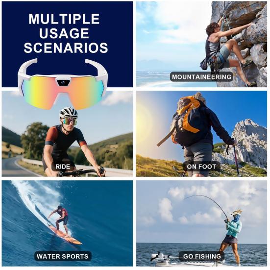 4K POV Glasses Smart Baseball Sunglasses with Camera Photos Audios Videos Recording Lightweight Men Women Camera Wearable Eyewear