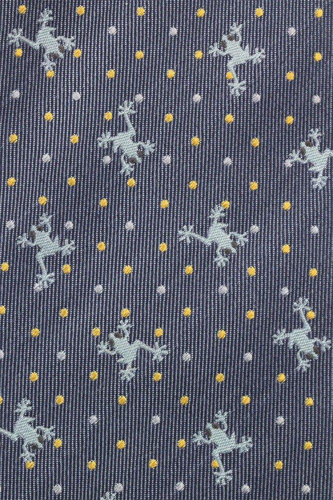 COLORATA Tree Frog Tie X Blue Dots Silk Jacquard Animal Frog Polka Gift Present Red-eyed (145 8.5cm / / / 100% / Weave) Dots/Animal