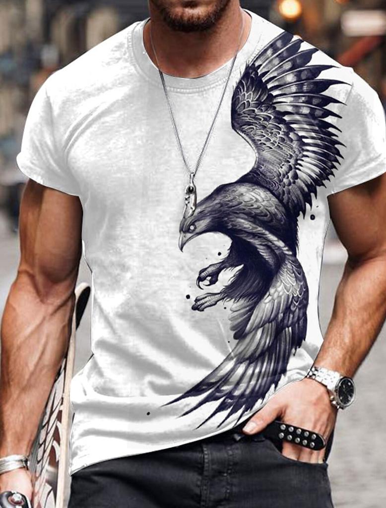 Летняя винтажная мужская футболка с рисунком льва 3D-принтом, модный короткий рукав, мужская одежда, свободная футболка, повседневная уличная одежда