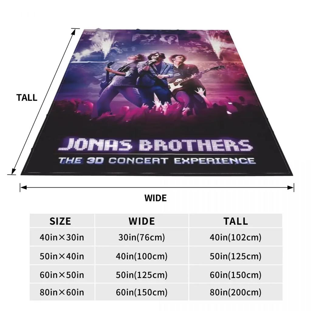 Фланелевые одеяла Jonas Music Concert Album Супер теплые Постельное белье Throws для братьев с гитарой Зимний лагерь Спальня Милое покрывало