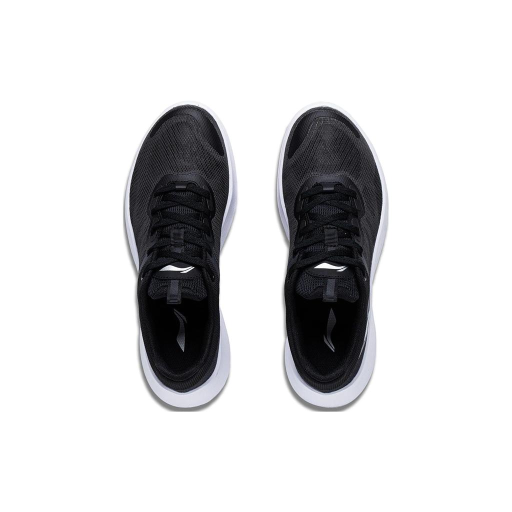 Li Ning Lightweight Soft Rebound Breathable Mesh Fabric TPU Shock Absorbing Durable Breathable Low Top Running Shoes Women Sneaker Black ARST020-2