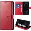 Protective Case - BOOLING - for Samsung Galaxy S25 Edge - Red PU Leather - Shockproof - Built-in Stand