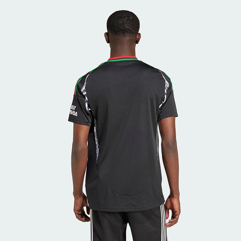 Мужская черная футбольная футболка Adidas Arsenal AEROREADY 24/25, выездная, с логотипом Labrum London, с V-образным вырезом, с капюшоном, с коротким рукавом