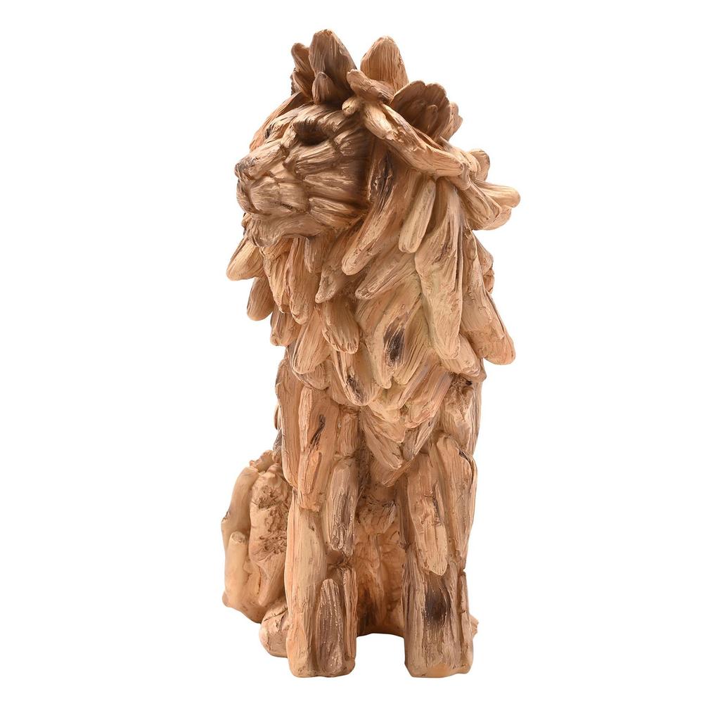 Naturecraft Resin Driftwood Collection Sitting Lion Figurine