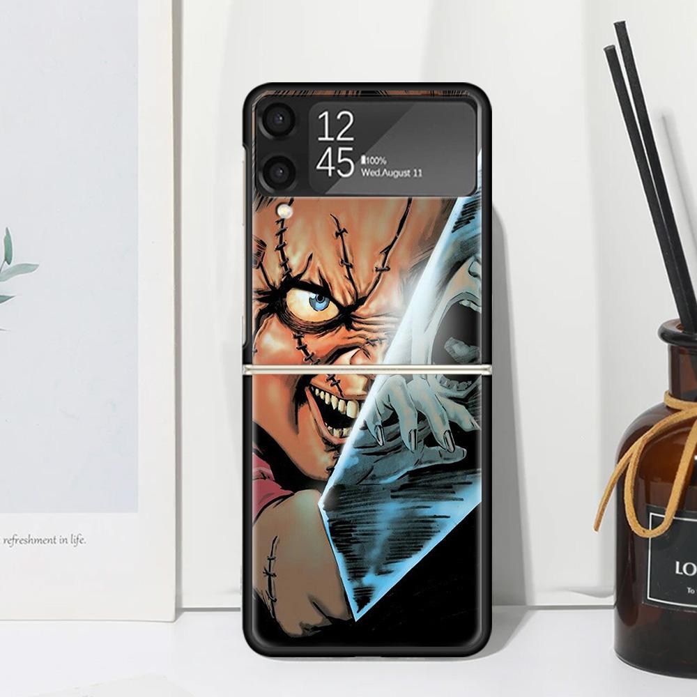 Чехол для телефона Chucky Doll Horror Movie для Samsung Galaxy Z Flip 7 6 5 4 3 5G Flip3 Flip4 Flip5 ZFlip6 ZFlip7 Черный Fundas Ga