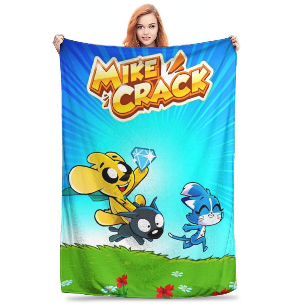 Mike-cracks Игровое Мультяшное Собака Вязаные Одеяла Флис Аниме Легкое Тонкое Покрывало для Автомобиля Дивана Кровати