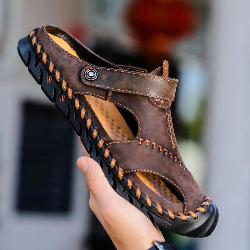 Summer 2024 Beach Shoes for Men Casual Man Sandals Clearance Sale Original High Quality Stylish Breathable Non-slip Wholesale V