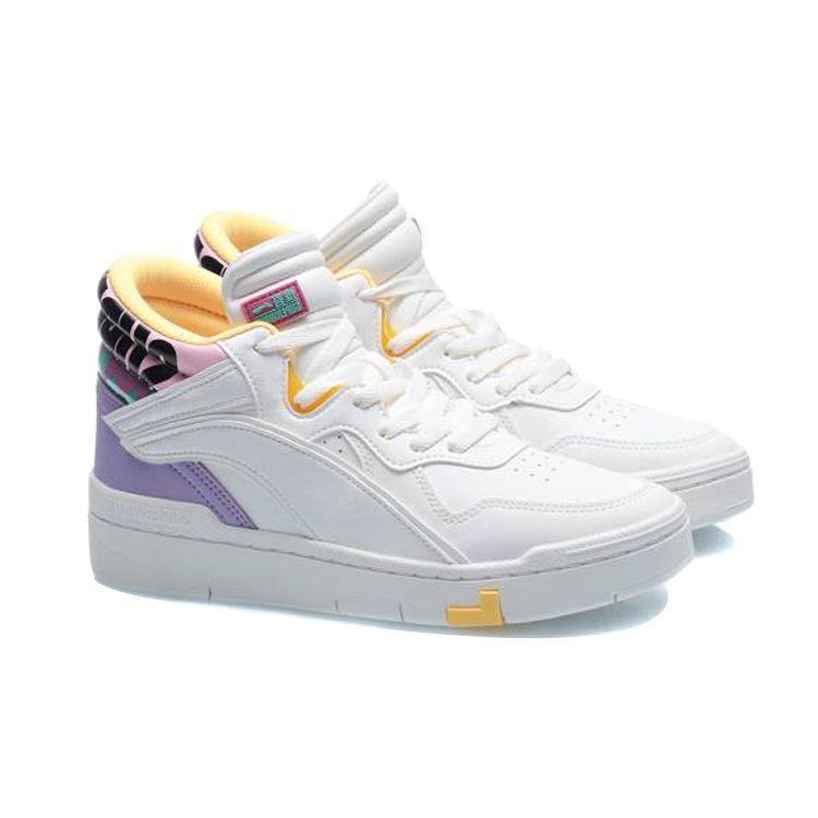 Кроссовки женские Li Ning Superwave Mid Casual High-Top белые фиолетовые AGCQ238-3
