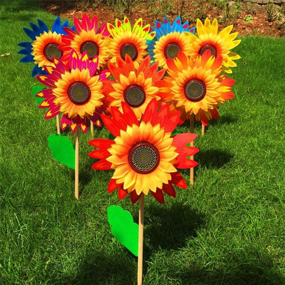 Multistyles Sunflower Windmill Garden Yard Wind Spinner Outdoor Party Picnic Decor