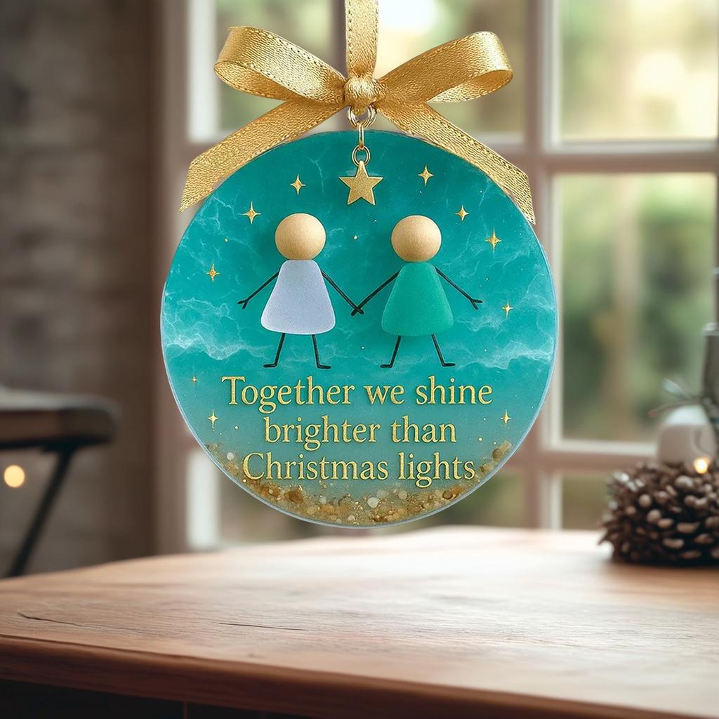 Friendship Theme Acrylic Ornaments Holiday Decorations for Christmas Tree Home Gift
