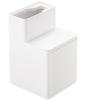 Yamazaki Tower Toilet Brush Case with Storage, Flushable Toilet Brush, White, Approx. 4.5" W X 4.5" D X 6.7" H, 5722