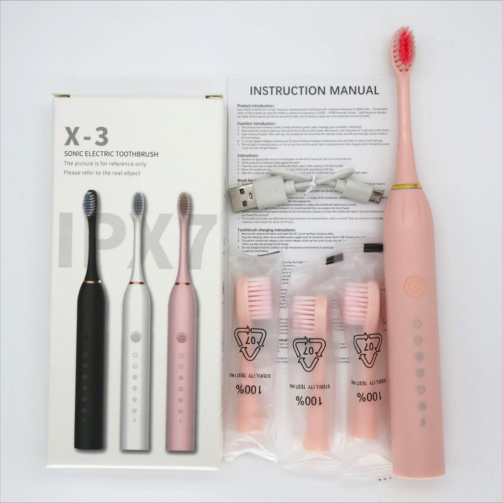 Электрическая зубная щетка, Перезаряжаемая модель, Универсальная щетка с мягкой щетиной для взрослых и детей, Портативный дорожный набор для домашнего использования, Зубная щетка.