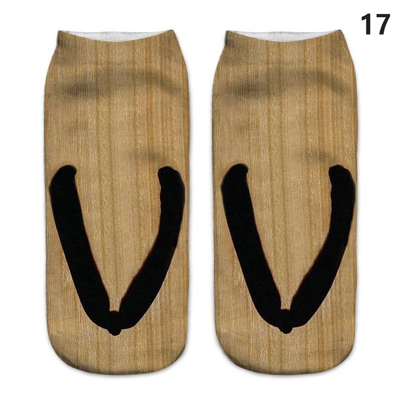 Симпатичные 3D носки со следами, женские кавайные хлопковые носки до щиколотки для девочек