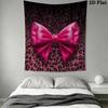 Pink&Black Bow Wall Tapestry Aesthetic Wall Hanging Printed Fabric Blanket Decorative Tapestries for Bedroom Living Room Home Decor