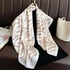 Breathable Stripes Square Headscarf Patterned Shawl Printed Silk Scarf 90 CM Square Scarf  Vacation