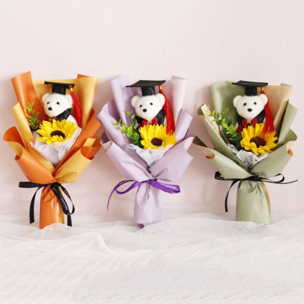 Плюшевый Мишка Докторский Мишка Букет Вязаный Крючком Букет Цветов Подарок Студенту