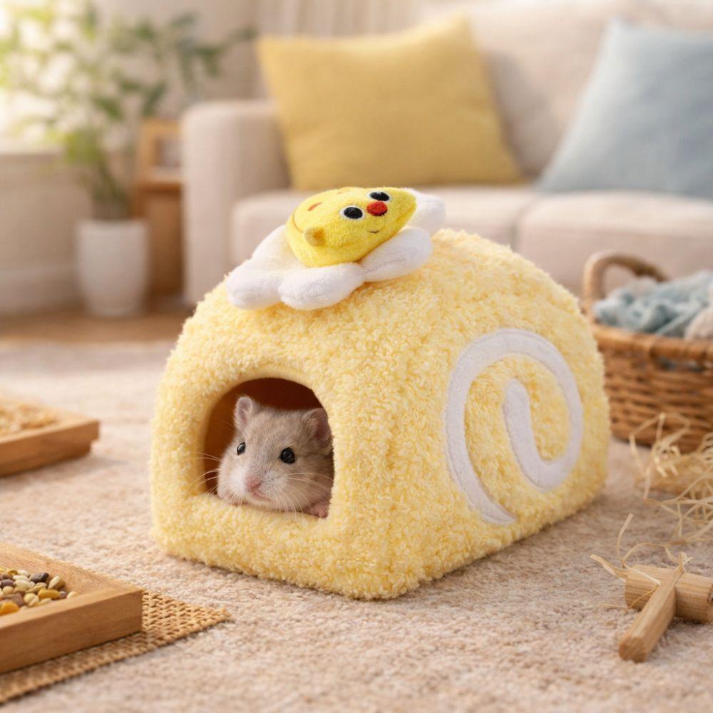 Warm Plush Hamster Cage Cute Pet Sleeping Bag Chinchilla Shelter Bird Hiding House Small Animal