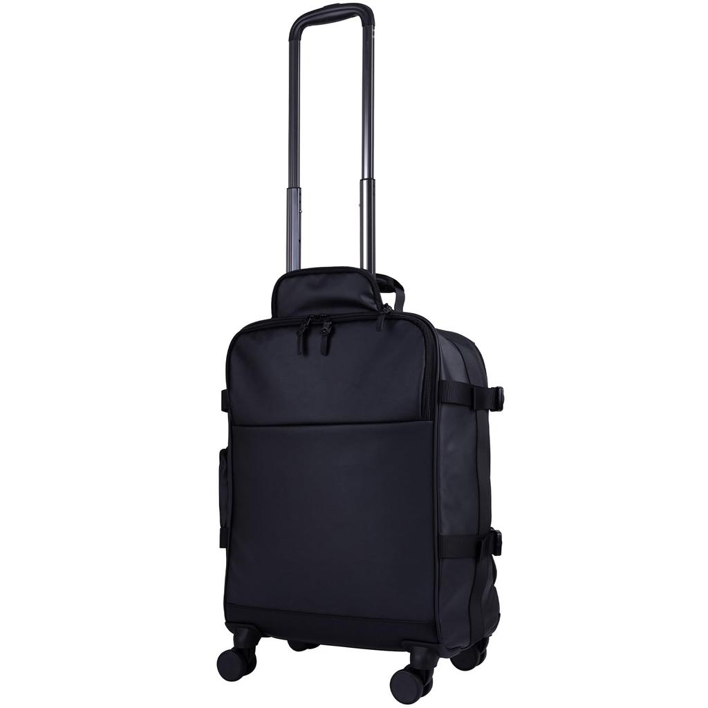 Hideo Wakamatsu Veil Suitcase, Soft Carry-on, Free Check-in, Lightweight, Zippered, TSA Lock, 44L, Black, 85-17481