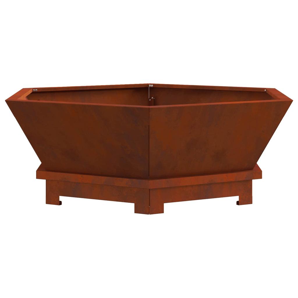 Fire Pit Brown 75 x 75 x 28 cm Weatherproof Steel