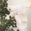 Realistic Christmas Tree Pendants White Doves Feather Birds Ornaments  Wedding Decoration