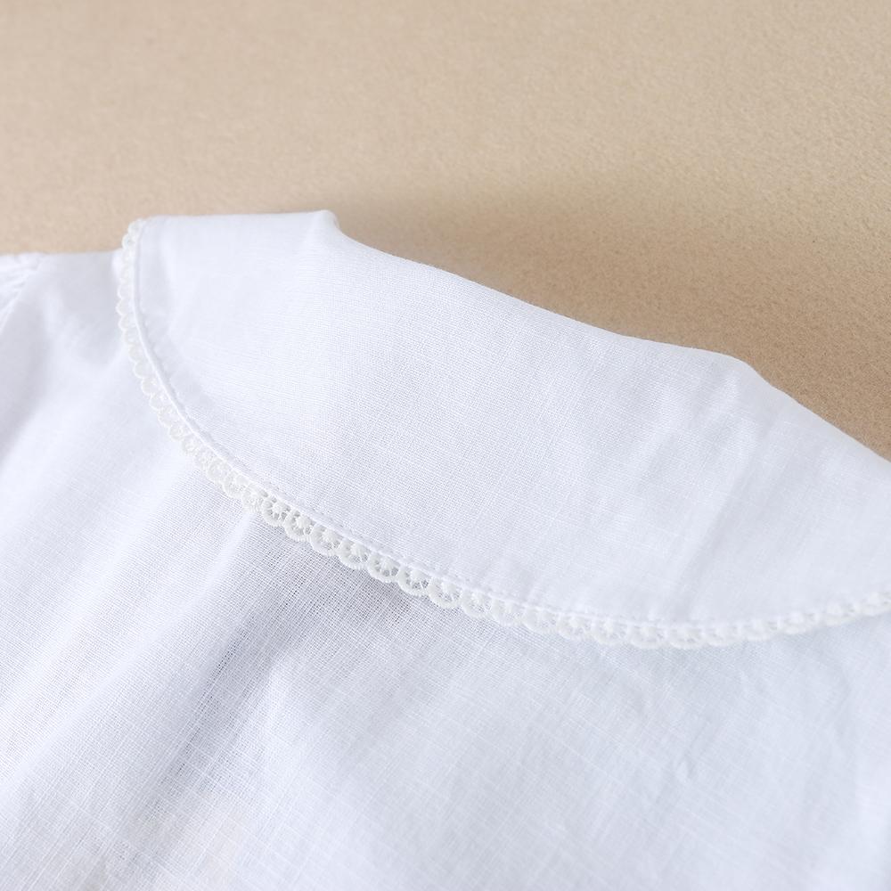 Блузки для девочек, рубашки, летние хлопковые милые кружевные повседневные белые топы с короткими рукавами, детская одежда высокого качества