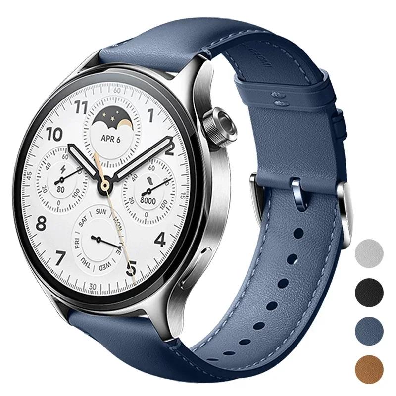 Кожаный ремешок для Xiaomi Watch S3 S1 Pro/S1 и MI Color 2/S1 Active Кожаный ремешок для универсального браслета 22 мм Аксессуары