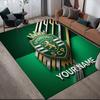 Custom Name Sporting CP Flannel Pattern Square Carpet,Area Rug,Carpet Rug for Living Room Bedroom Sofa Playroom Decor,Non-slip Floor Mat