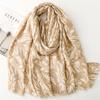 Luxury Plants Print Women Scarf Four Seasons Shawl Cotton Linen Feeling Tassel Pashmina Muslim Hijab Wrap Lady Viscose Scarf