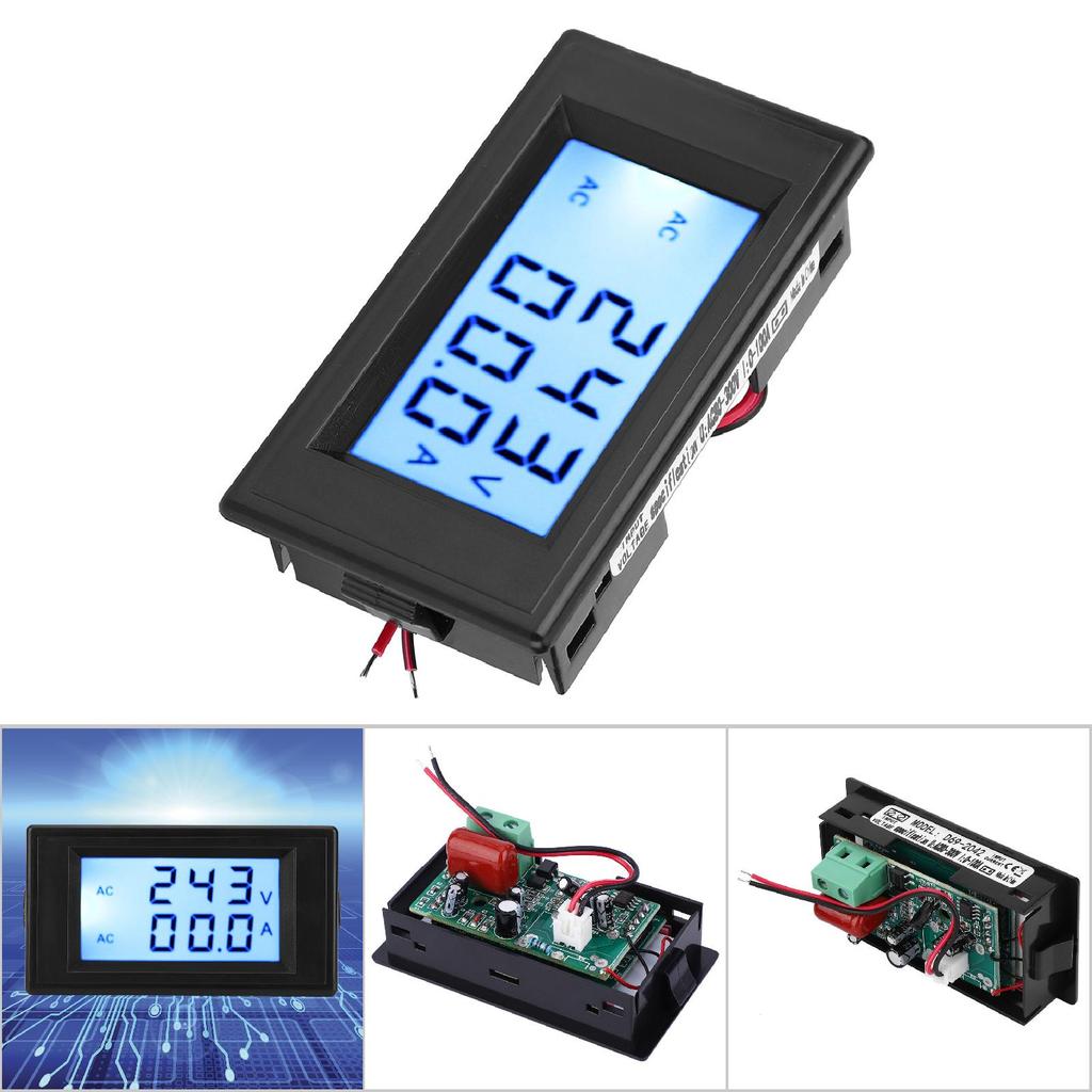 D692042 Двухдисплейный вольтметр амперметр AC80300V 050A 0100A с трансформатором токаЧерный