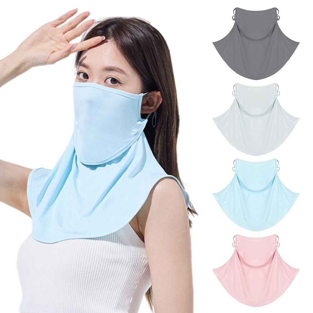 UV Protection Summer Face Scarves Sun Proof Windproof Bib New Ice Silk Mask