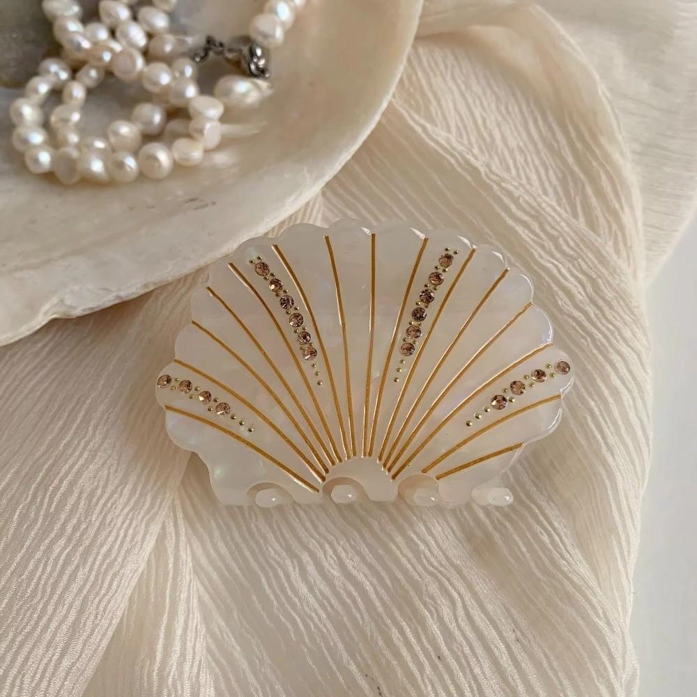 Non-slip Acetate Hair Clip Acetate Shark Clip Shining Seashell Hair Clips for Women