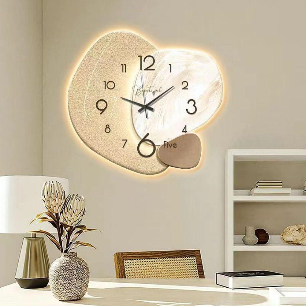 Easy To Read Wall Painting Light High-end Wall Hanging Clock Modern Digital Wall Clock  Restaurant