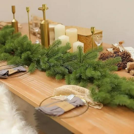 1.8m Christmas Pine Needle Vine Wreath - 72-Mesh Simulation for Tree or Door Hanging