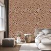 Red Velvet Leather Wallpaper Gold and Beige for Living Room and Bedroom 50x1000