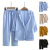 2Pcs/Set Suit Set Breathable Long Sleeves Cardigan Summer New Casual Suit for Female