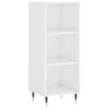 Sideboard High Gloss White 34.5 x 32.5 x 90 cm Engineered Wood