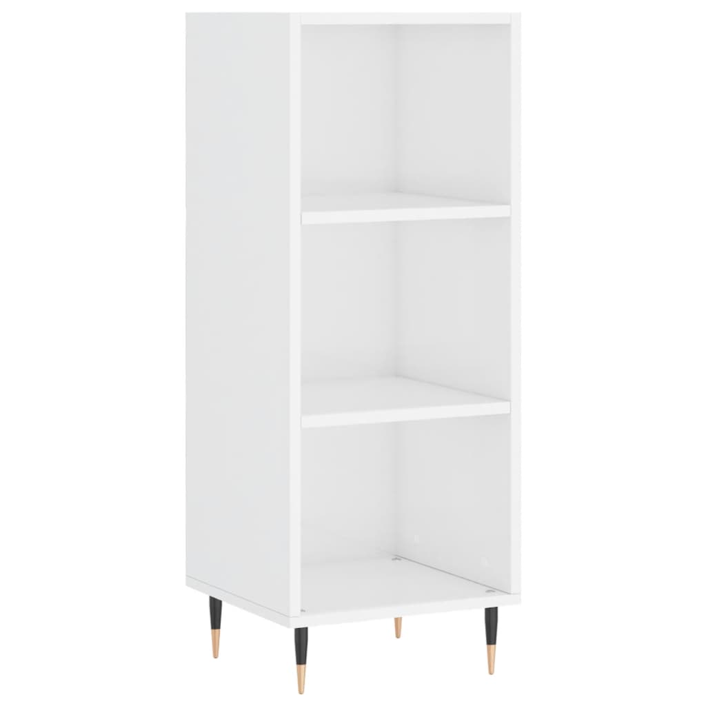 Sideboard High Gloss White 34.5 x 32.5 x 90 cm Engineered Wood
