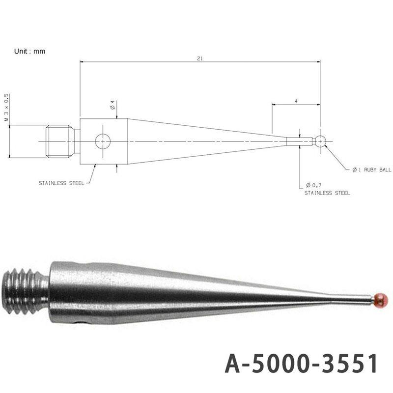Новый контактный щуп CMM A-5000-3551 С шариковыми наконечниками 1 мм 1 шт. Резьба M3 Для щупов станков с ЧПУ