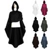 New Medieval Cloak Cosplay Unisex Black Hooded Knight Shawl Punk Wizard Goth Vampire Death Halloween Dress Accessories 2025