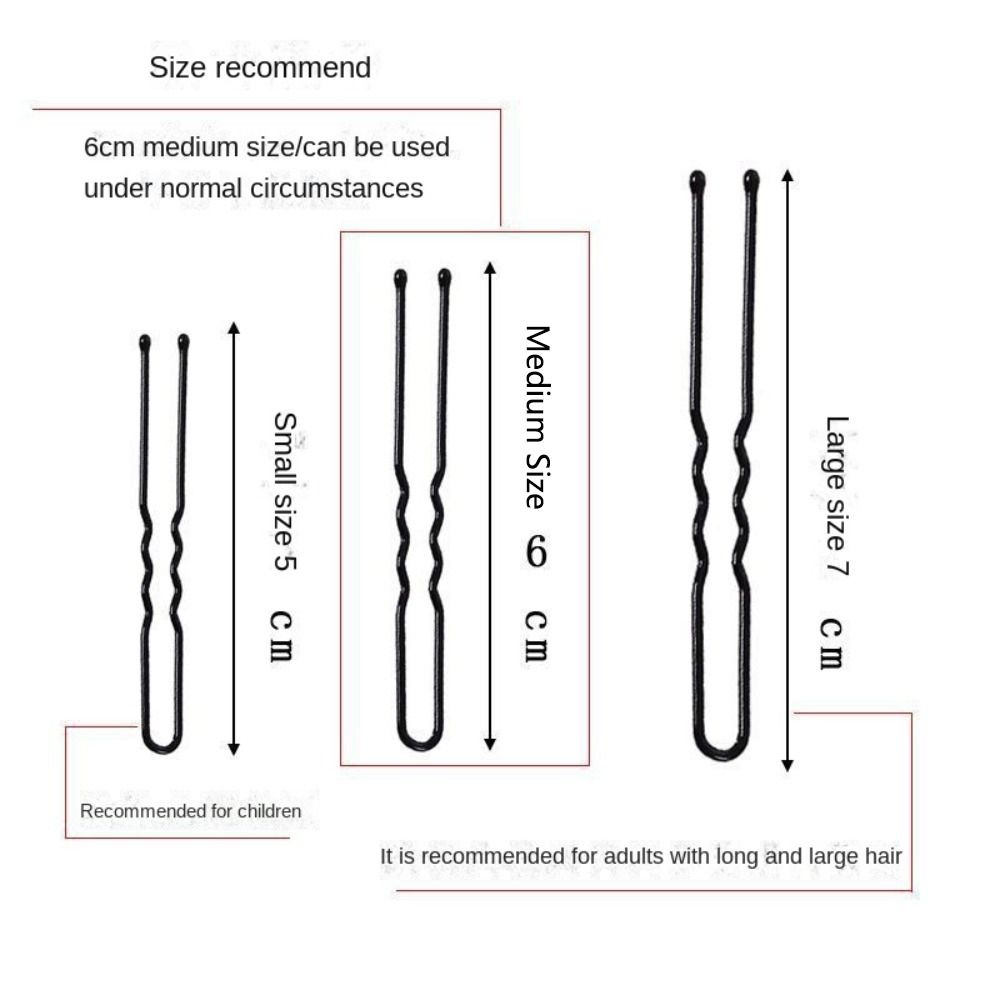 50 шт. женские шпильки U-образной формы, заколки для волос, салонные зажимы, невидимки, черные заколки для волос для женщин