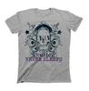 MUSIC Never Sleeps T-Shirt Mens  Gift Christmas Skull Hipster Headphones