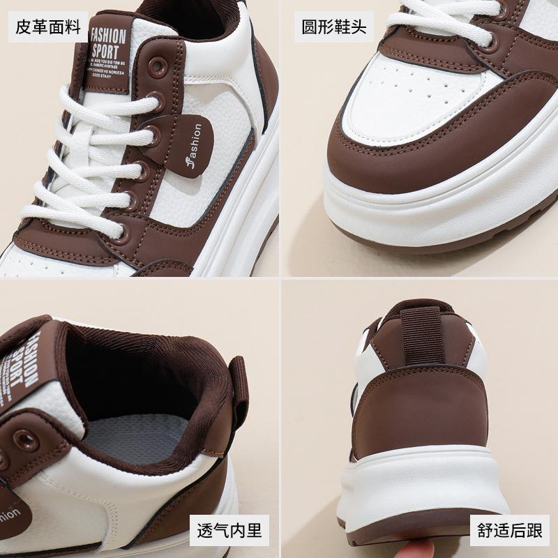 Черно-белые туфли с пандой весна 2025 новые белые туфли универсальные толстые подошвы увеличивающие рост повседневные туфли для девочек XY688