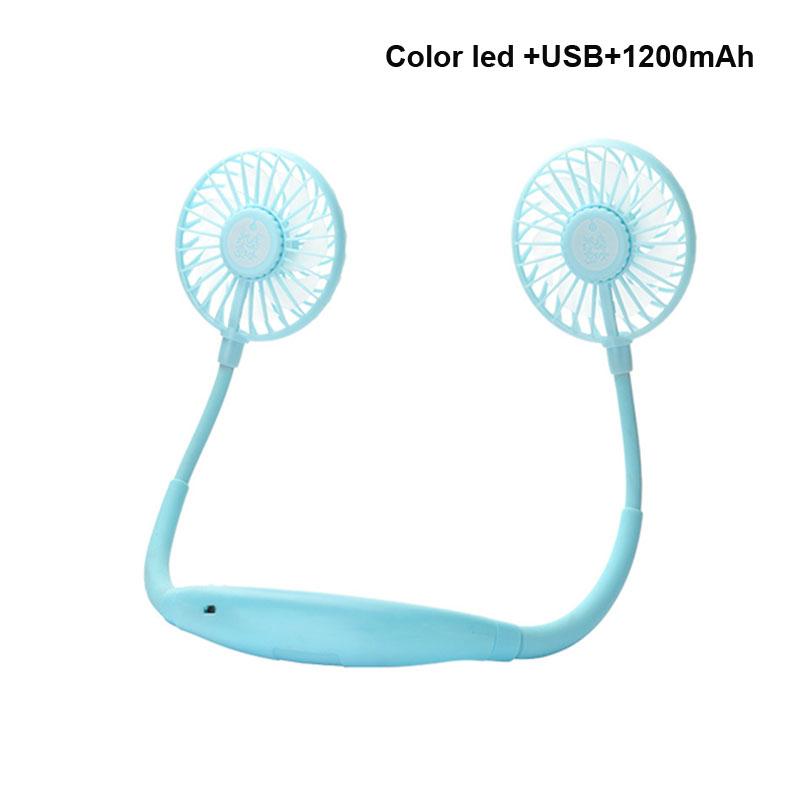 2022 Fashion Power Saving Hand-free Neck Fan Usb Fan Sport Mini Portable Hanging Neckband Fan
