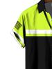 Men'S Stylish Color-Blocked Short-Sleeve Shirt Featuring Trendy Reflective Stripes, Perfect for a Casual Streetwear Look. Lightweight And Breathable
