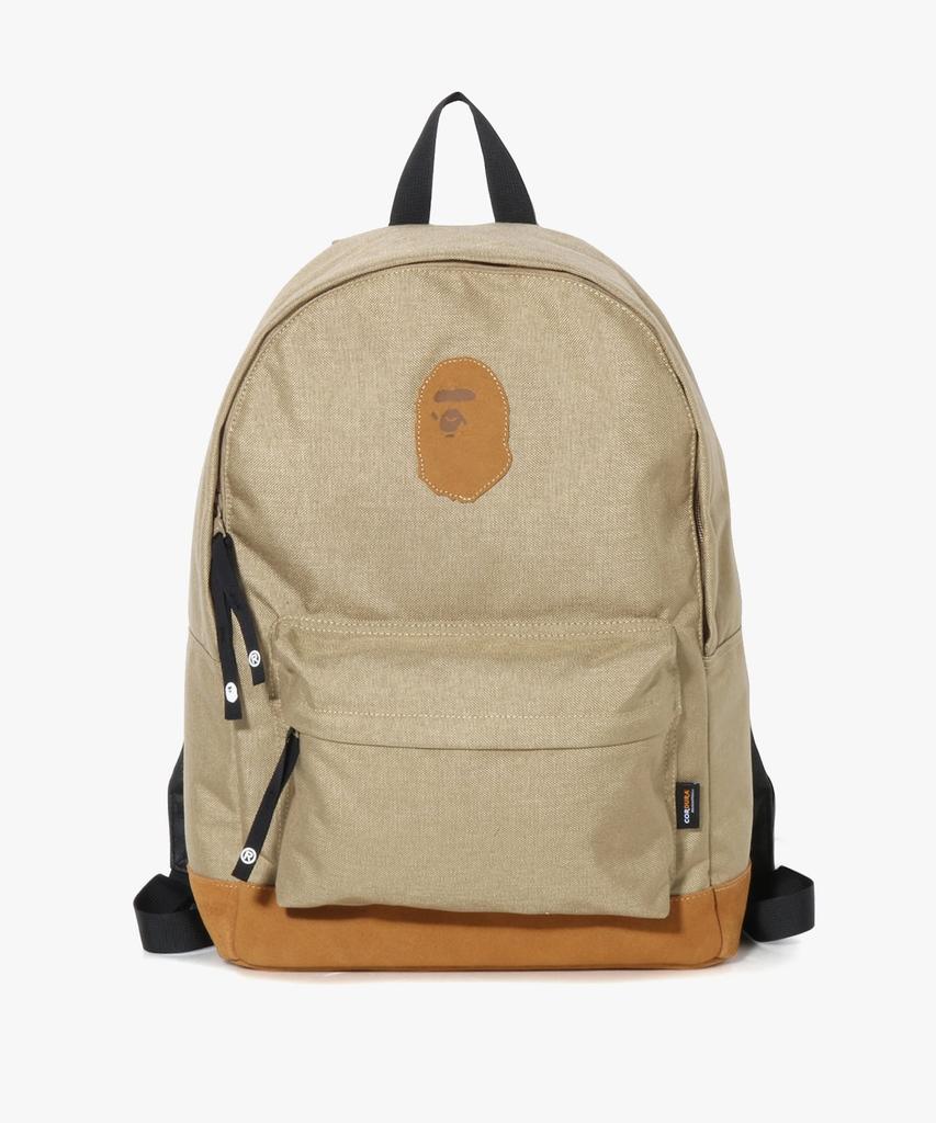 Bape Рюкзак Cordura Daypack с нашивкой "Голова обезьяны" (M) бежевый