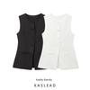Kaslead New Arrival Women's Fashion Style Fashion Minimalist All-Matching Sleeveless Round Neck Vest Vest