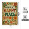 "Happy Place Welcome" Rustic Metal Sign, 8x12 Inch.